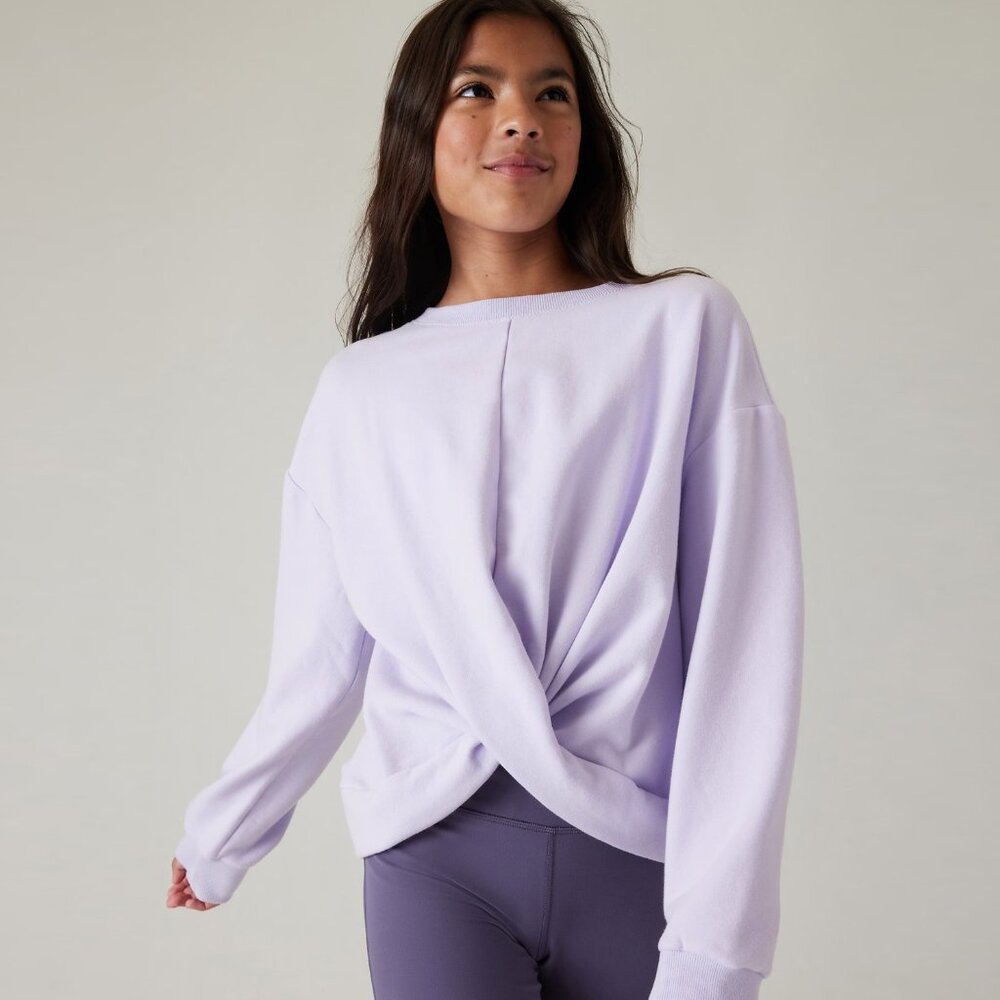 Athleta Girl Retroplush Twist Sweatshirt - Oxalis Violet